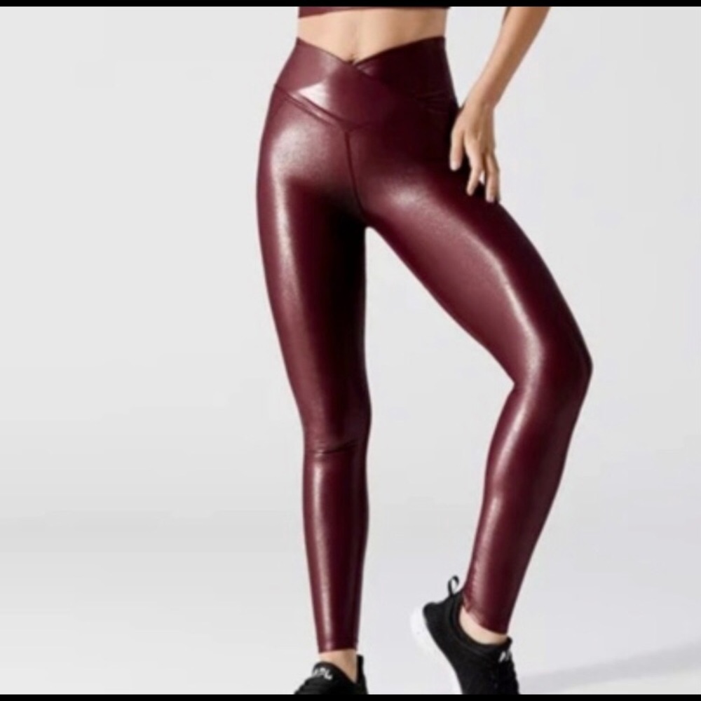 Carbon38 Crossover Leggings -wine, regular length
